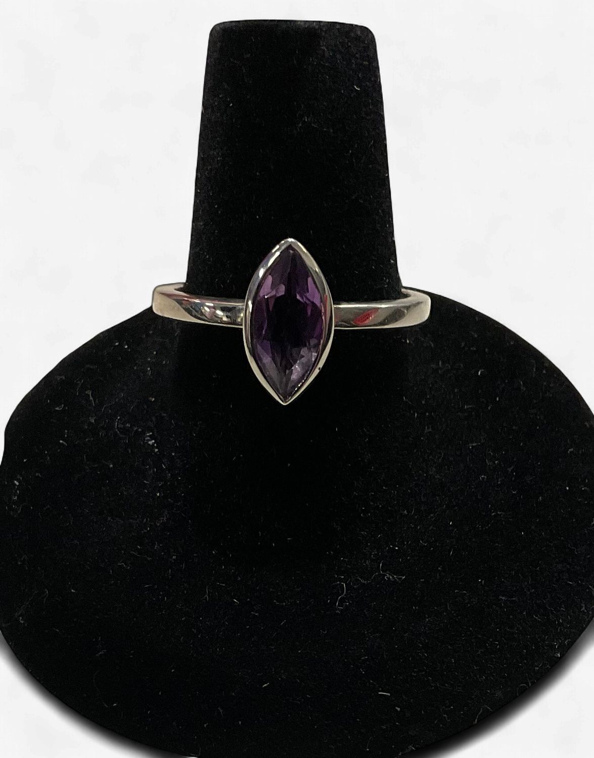 Stone Power Faceted Amethyst Ring Sz 8