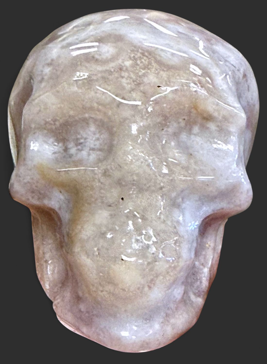 1.8" Pink Amethyst Skull, Color: dark