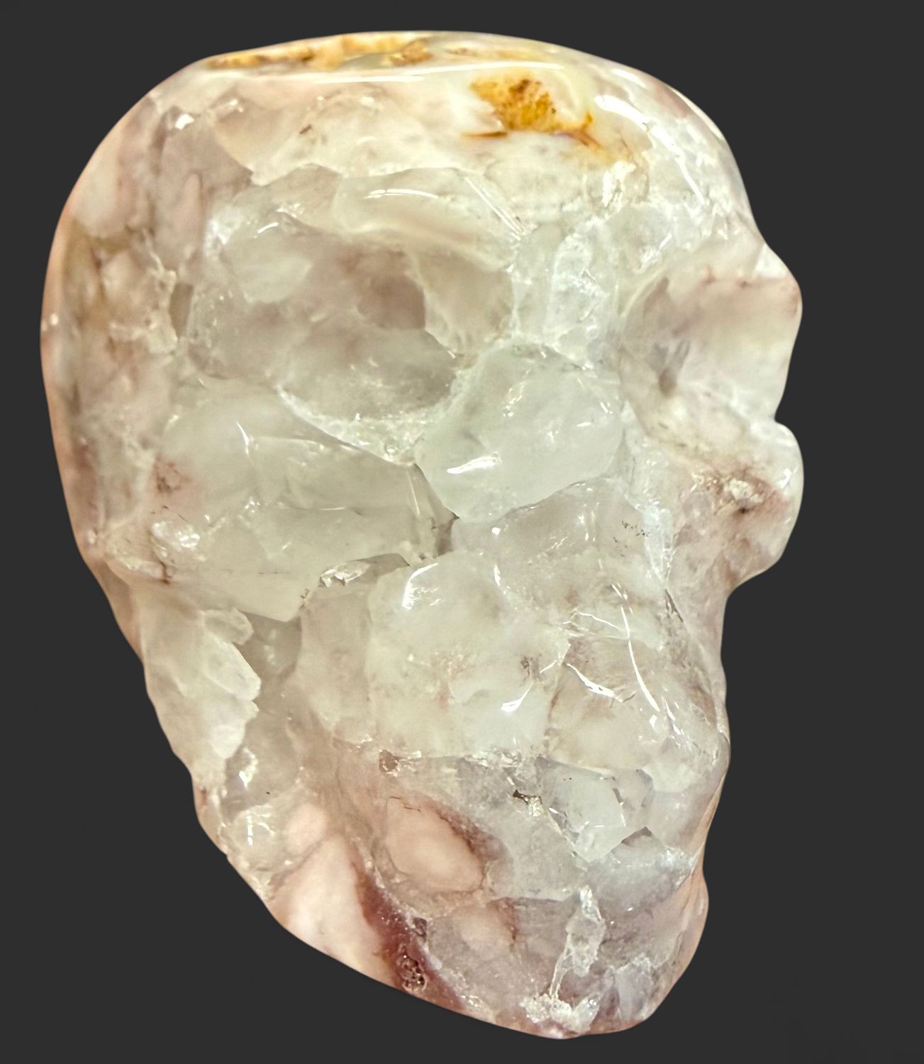 Druzy Pink Amethyst Skull