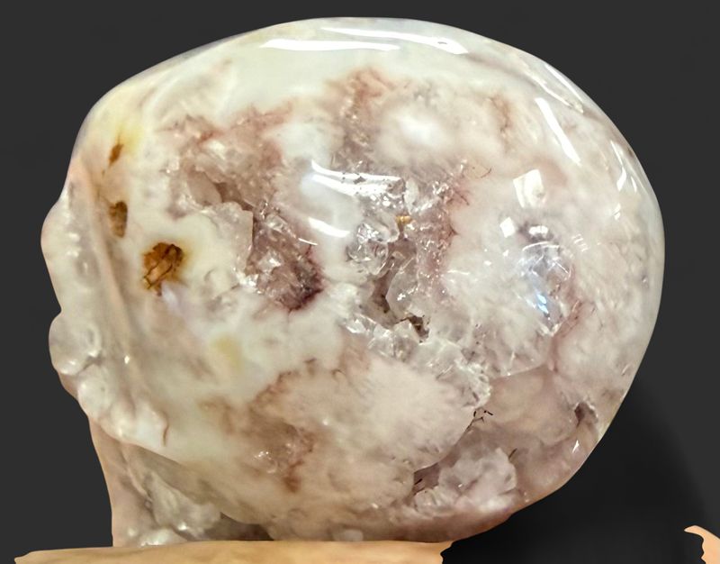 Druzy Pink Amethyst Skull
