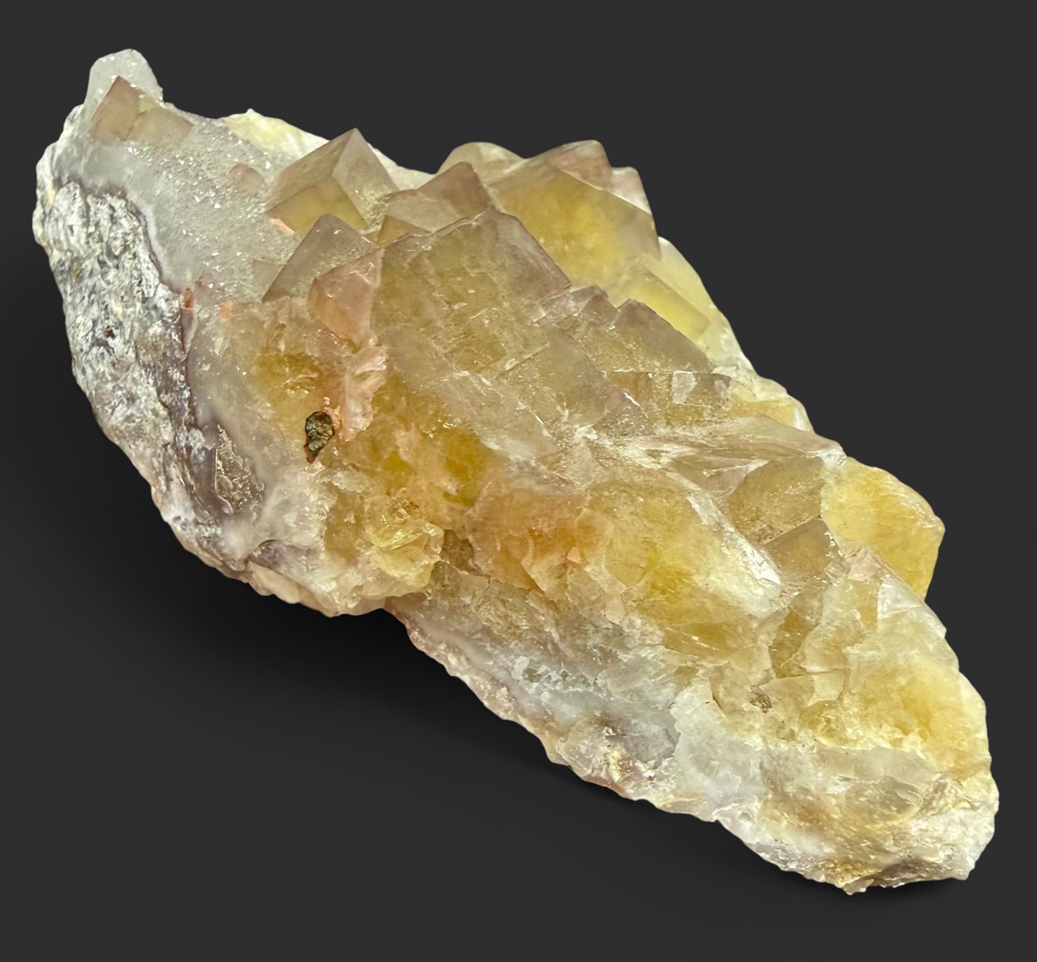 Honey Calcite on Druzy Calcite Specimen