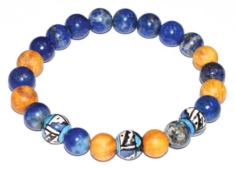 Palo Santo/ Lapis 8mm Bracelet