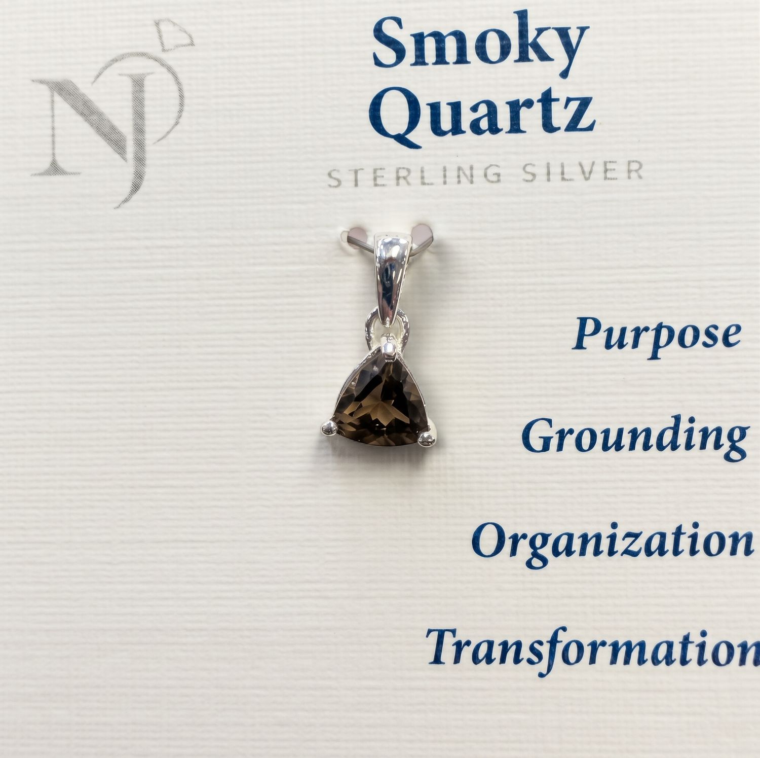 Smoky Quartz Triangle Sterling Pendant