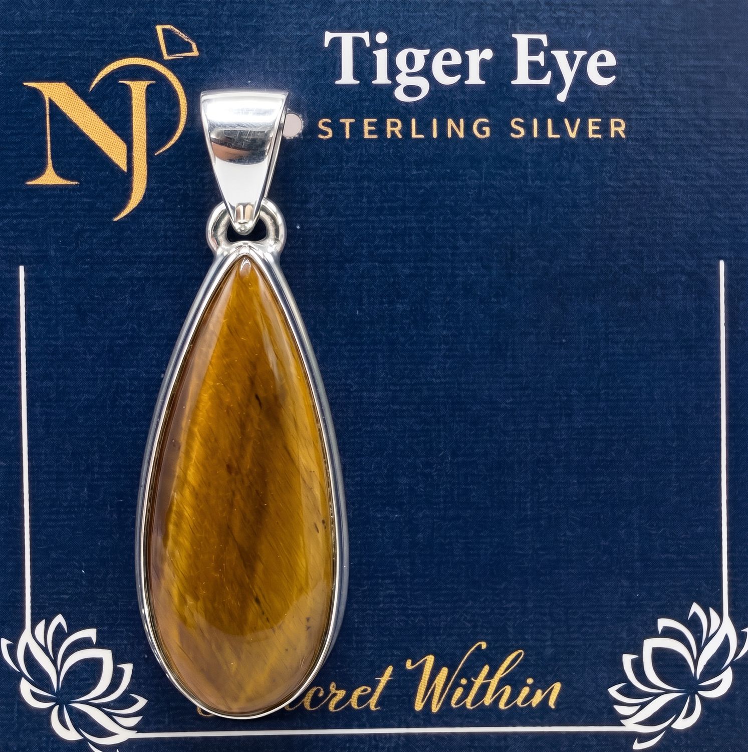 Tiger Eye Sterling Drop Pendant