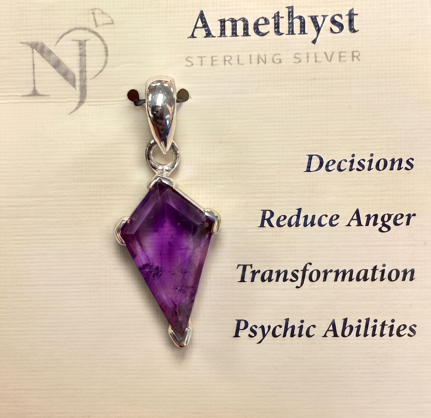 Amethyst Kite Sterling Pendant