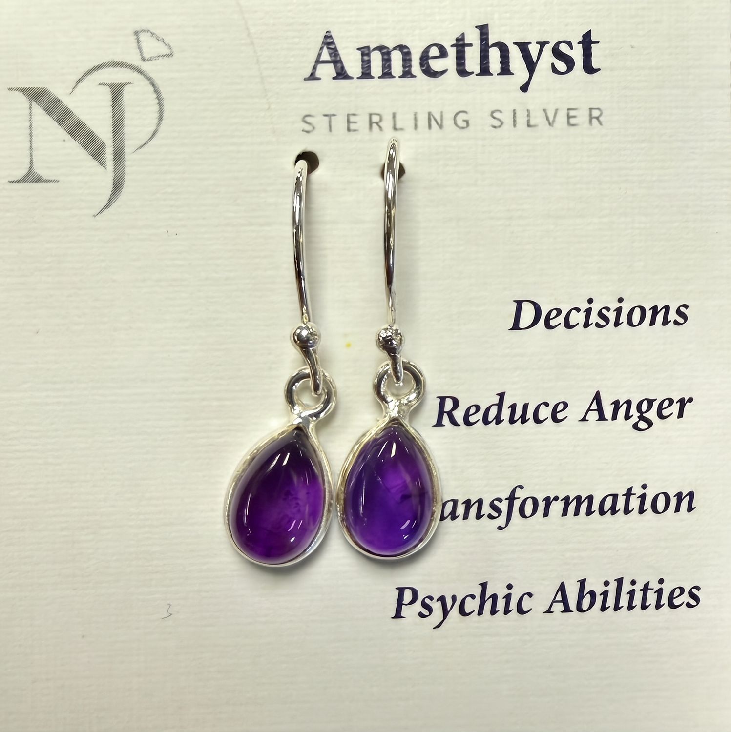 Amethyst Dangle Sterling Earrings
