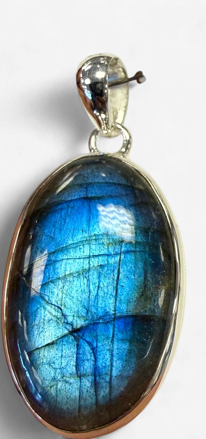 Labradorite Oval Sterling Pendant