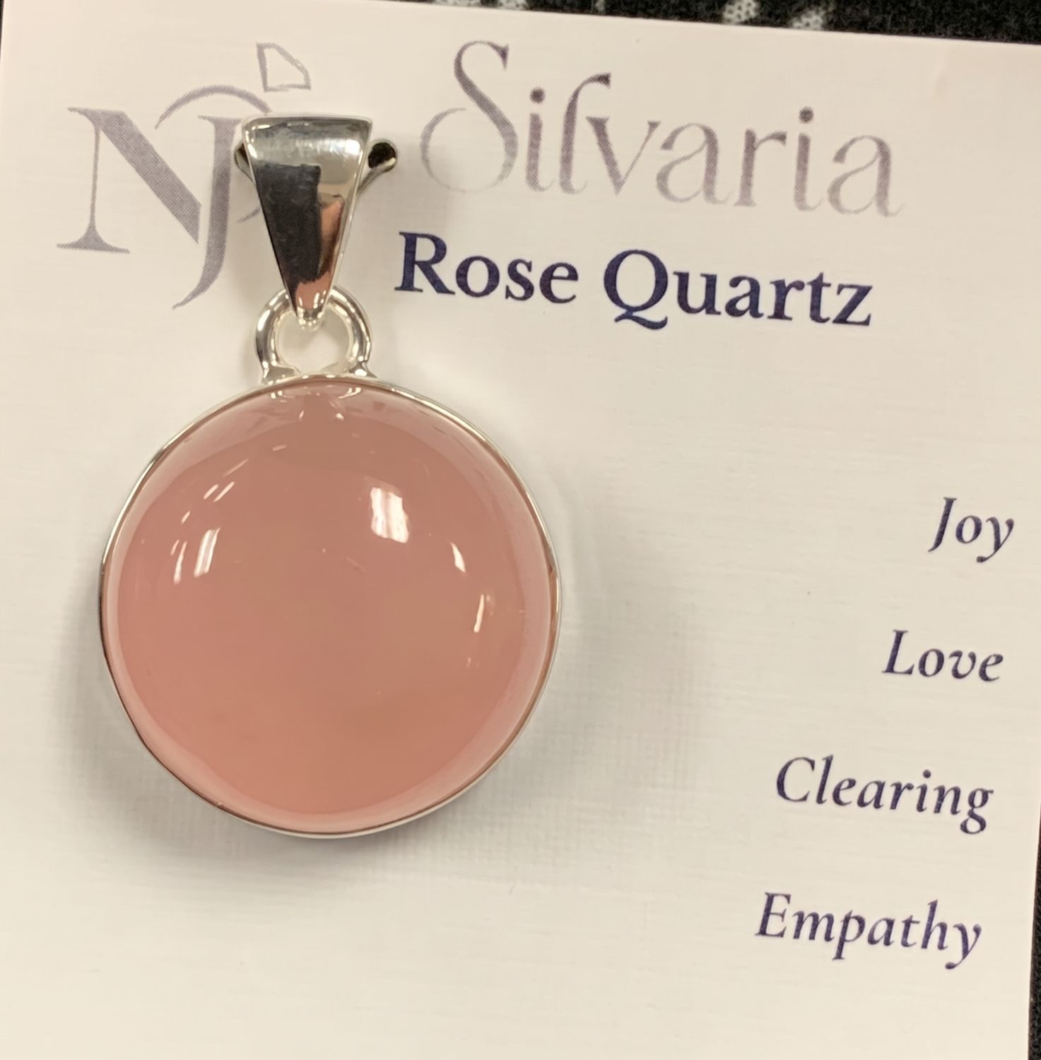 Rose Quartz Round Silvaria Pendant