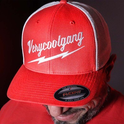 VERYCOOLGANG Thunderbolt FLEXFIT TRUCKER MESH CAP VERYCOOLGANG Thunderbolt FLEXFIT TRUCKER MESH CAP