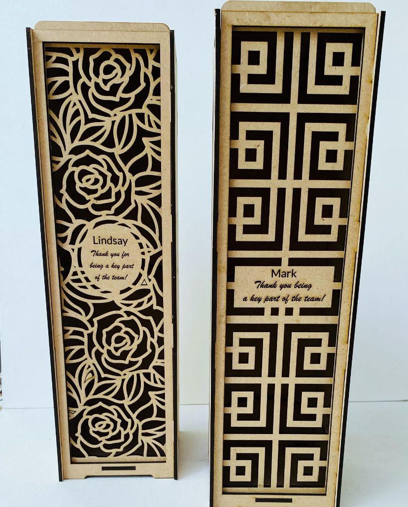 Laser Cut and Engraved Wine Boxes