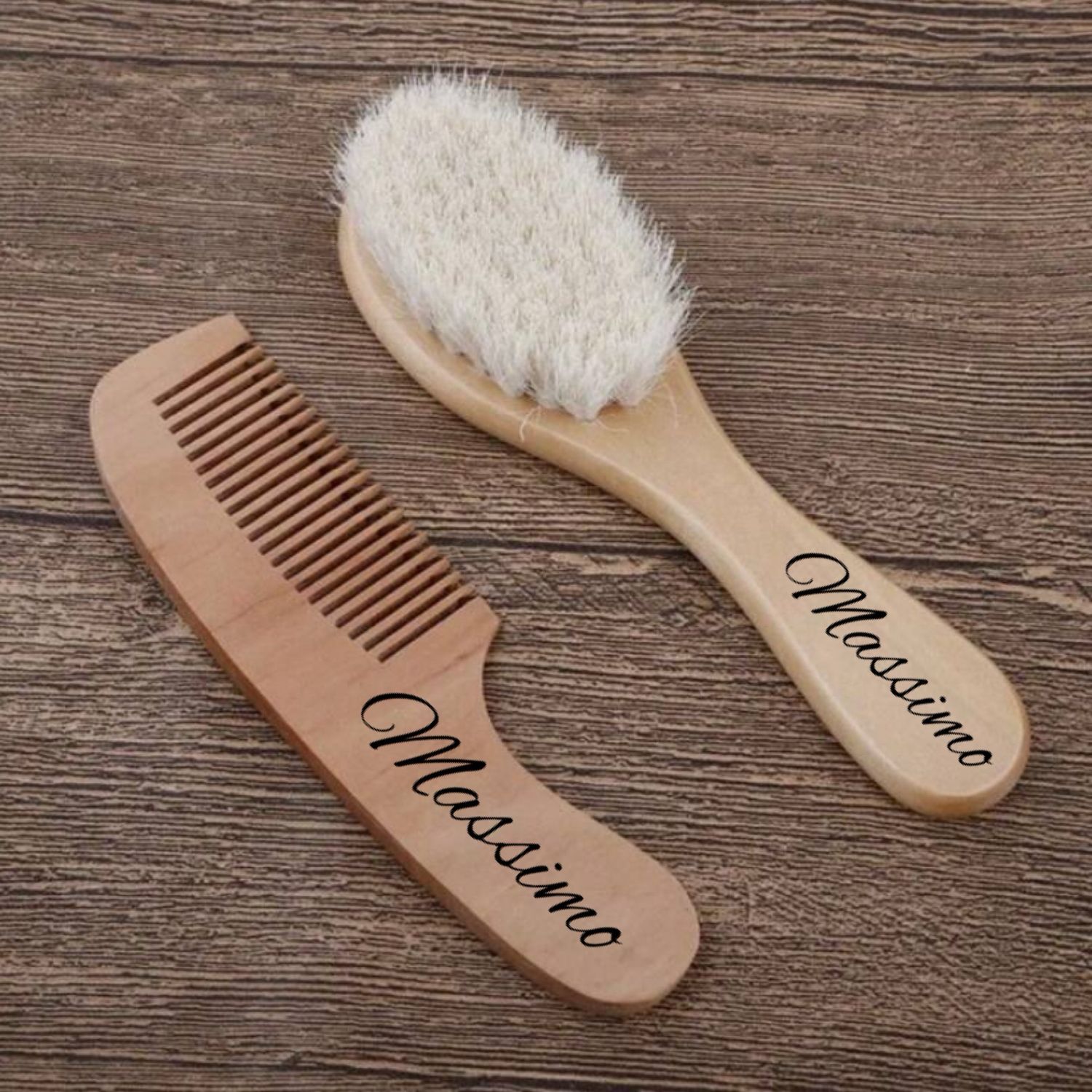 Engraved Baby Brush Set