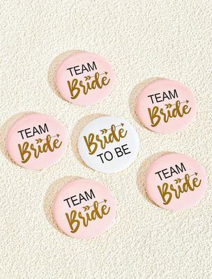Team Bride - Set of 6 Button Pins