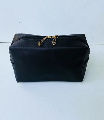 Cosmetic Bag - Black With Gold Zip