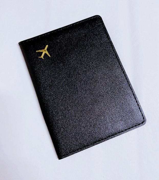 Passport Cover - Black Faux