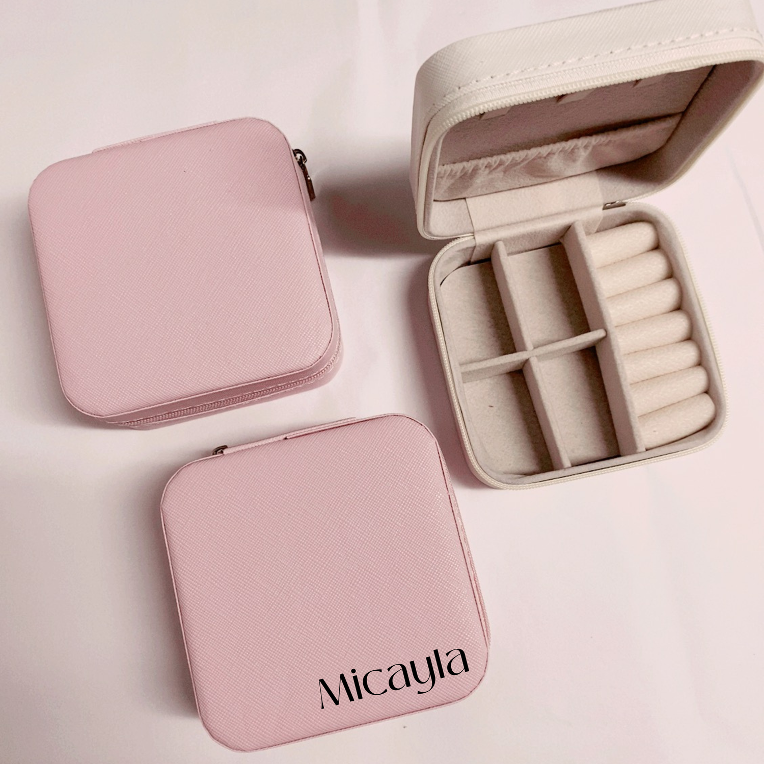 Travel Size Jewellery Case - Cream