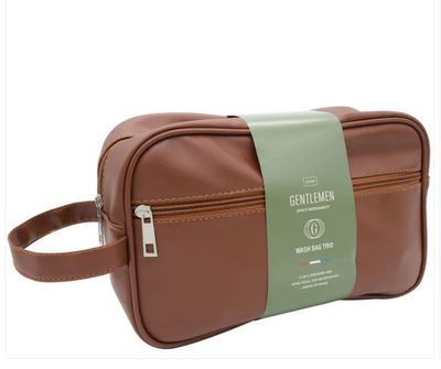 Gentlemen Wash Bag Trio (Spicy Bergamot) - 50ml Roll-On Deodorant, 100ml 3-In-1 Shower Gel &amp; 30g Mesh Sponge