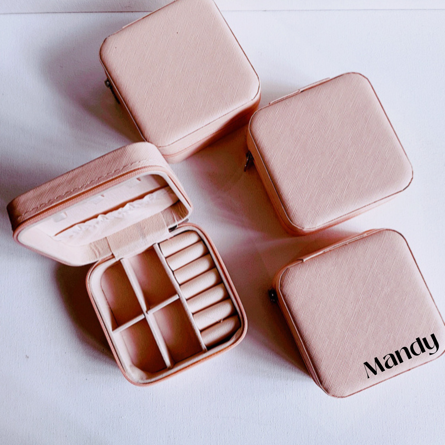 Travel Size Jewellery Case - Peach