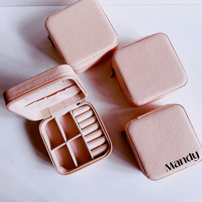 Travel Size Jewellery Case - Peach
