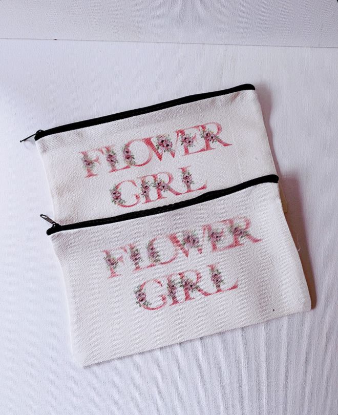 Flower Girl Canvas Pouch