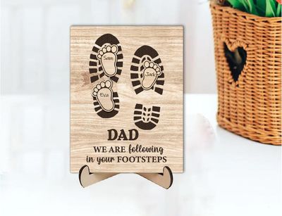 Footprints Plaque For Dad - A4