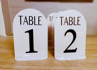 Table Numbers - Arched with Acrylic Base