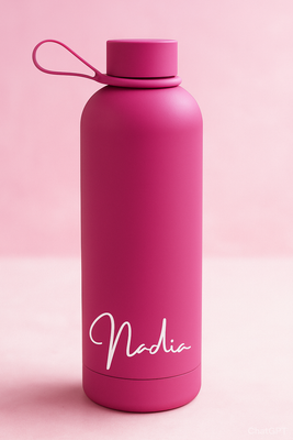 2 x Personalised 750ml Water Bottle - Pink