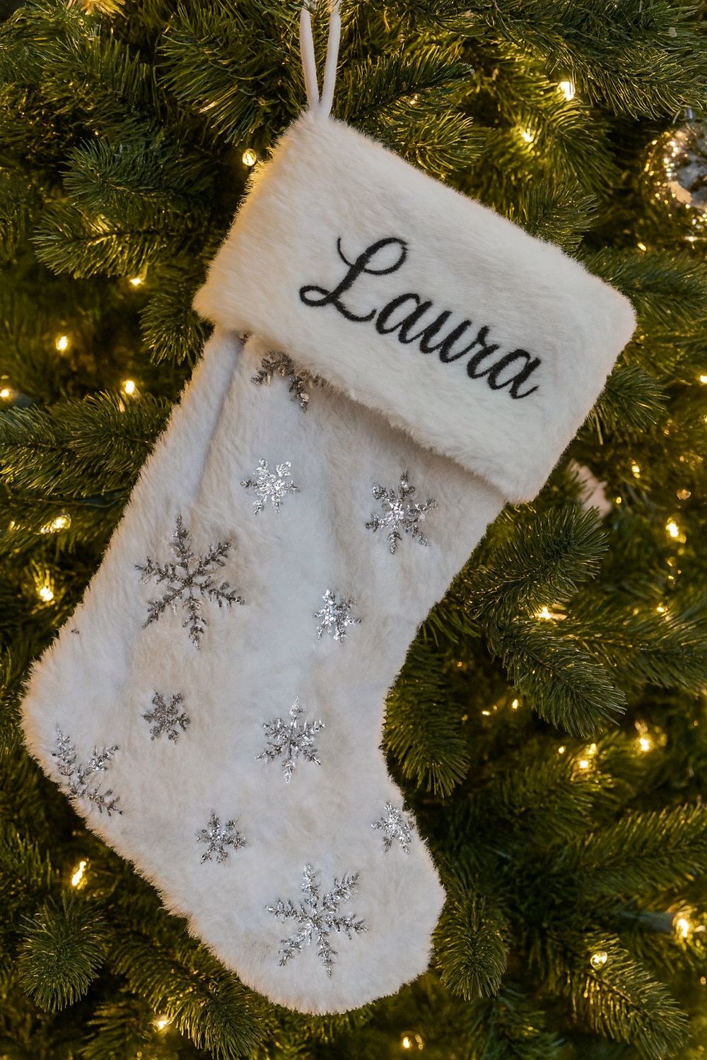 Christmas Stocking - Silver Sparkle