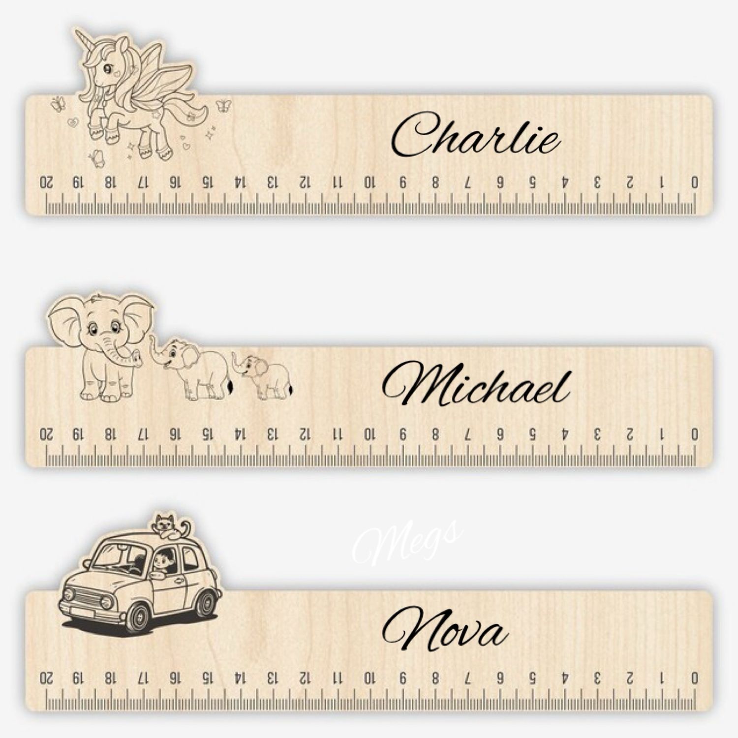 20cm Personalised Wooden Ruler