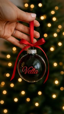 Fillable Bauble With Black Feathers