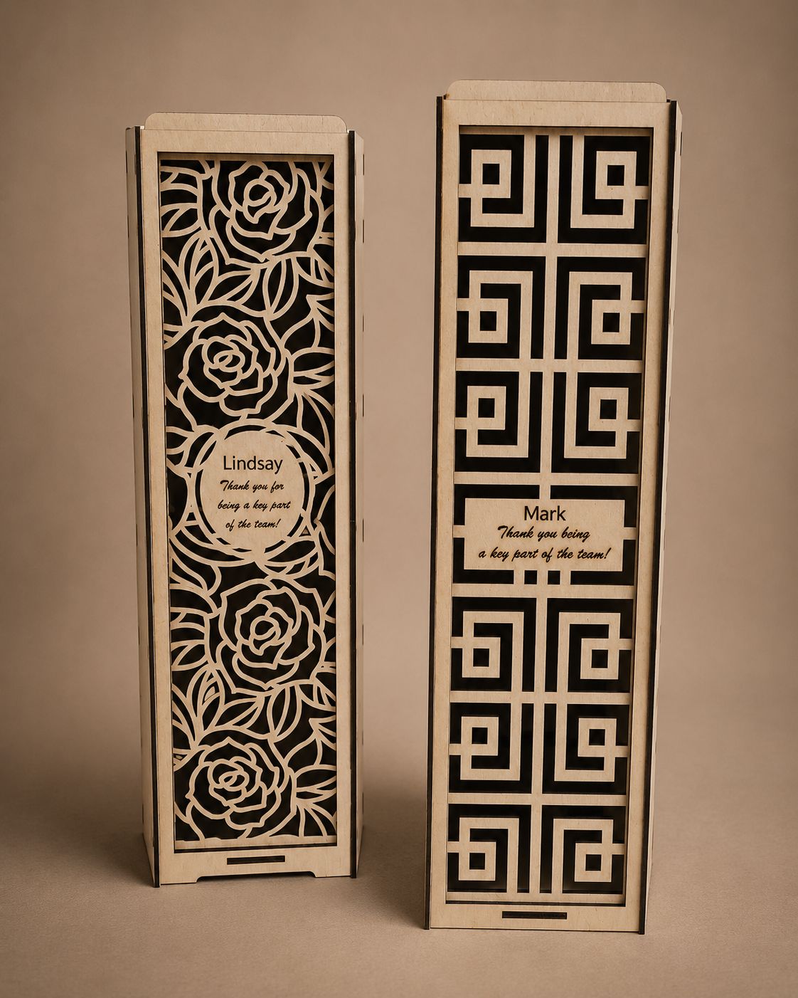 Laser Cut and Engraved Wine Boxes