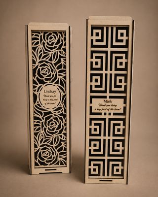 Laser Cut and Engraved Wine Boxes