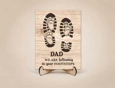 Footprints Plaque For Dad - A4