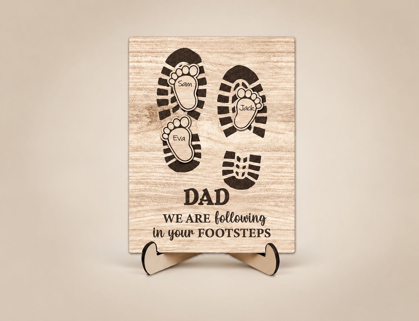 Footprints Plaque For Dad - A4