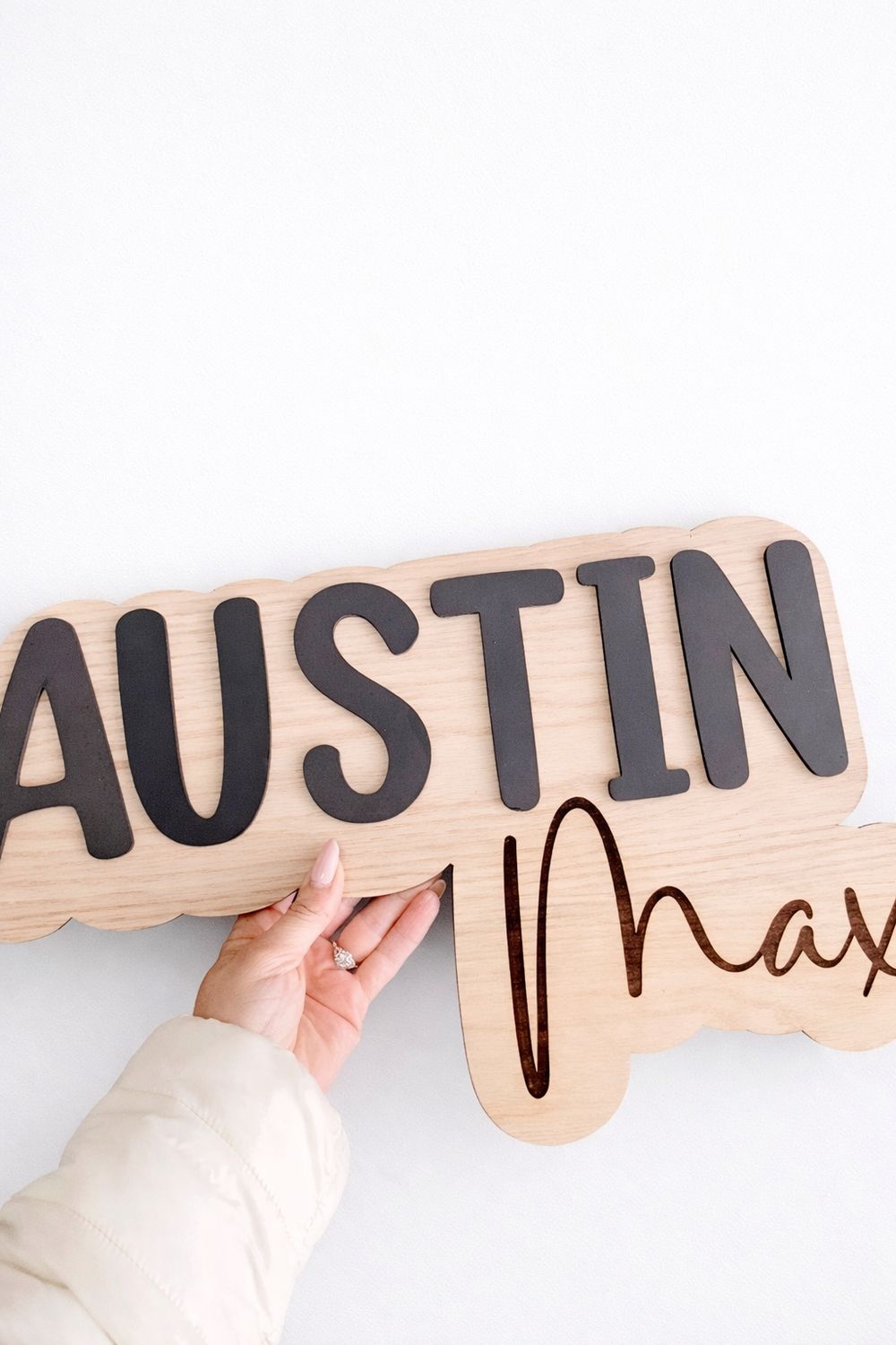 Double Layered Wooden Name Plaque