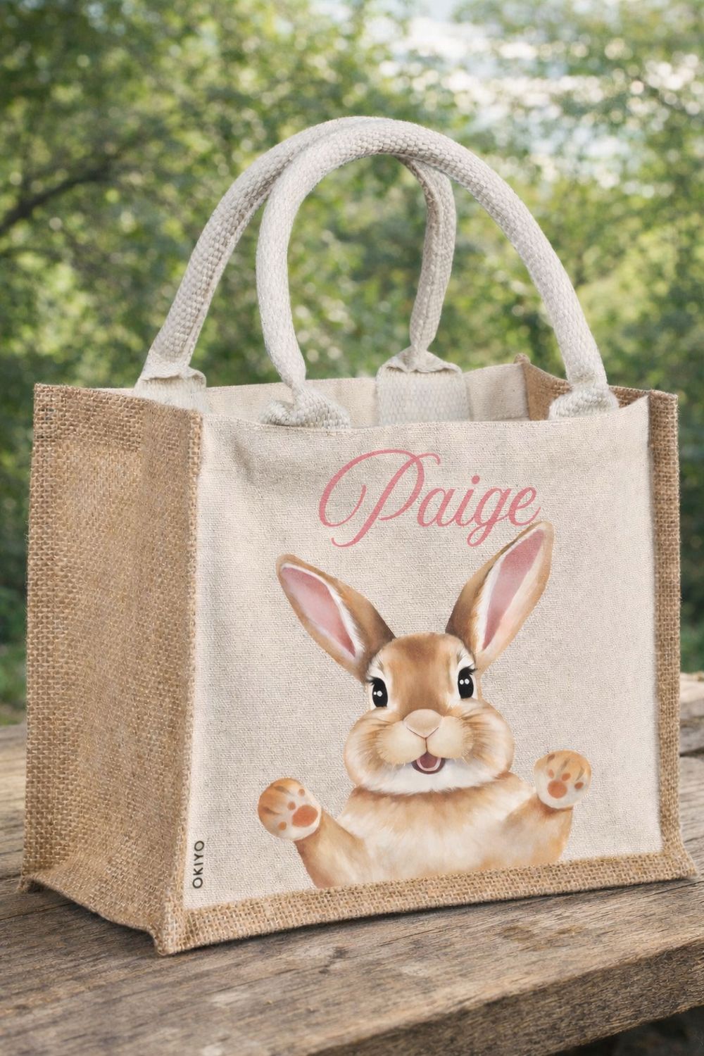 Mini Jute Easter Tote Bag