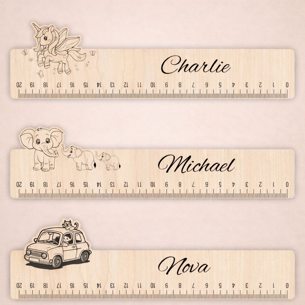 20cm Personalised Wooden Ruler