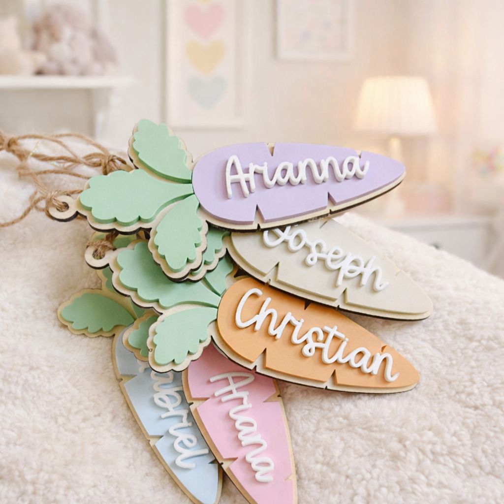 Personalised 3D Easter Carrot Name Tags