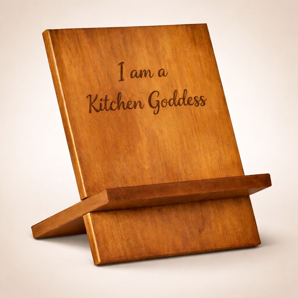 Rustic Cookbook Stand with Drawstring Bag
