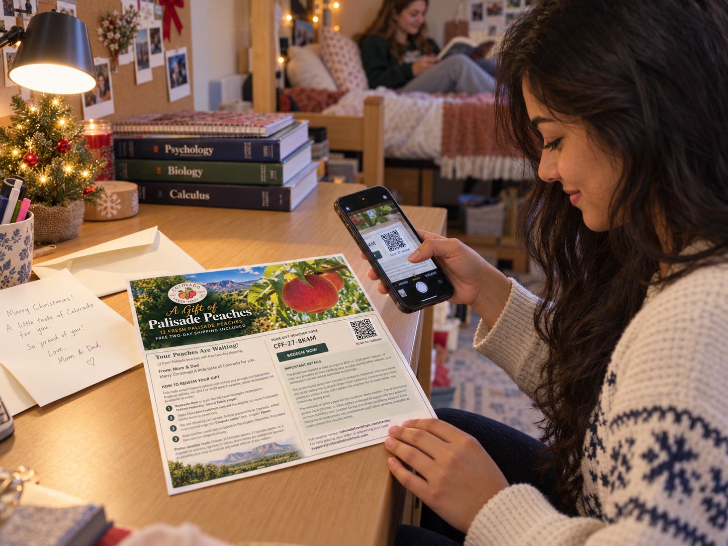 Palisade Peach Gift Voucher — 12 Peaches &amp; Free Two-Day Shipping