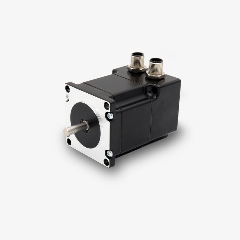 NEMA 23 stepper motor with incremental encoder. IP65 protection and 110,0 Ncm holding torque.
