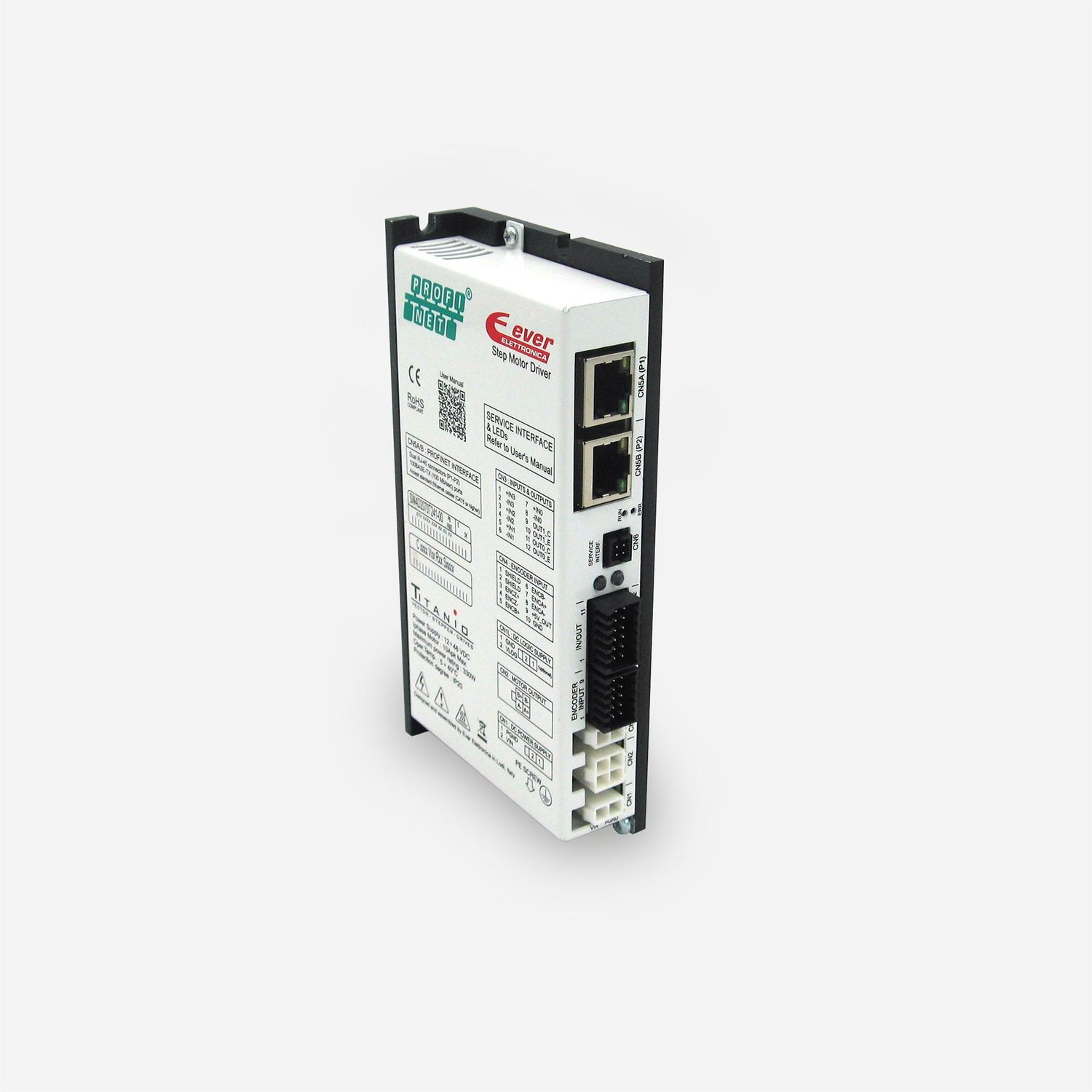 Azionamento per motori passo passo ProfiNET in loop aperto o chiuso con encoder assoluto e fino a 48 Vcc - 10,0 Apeak