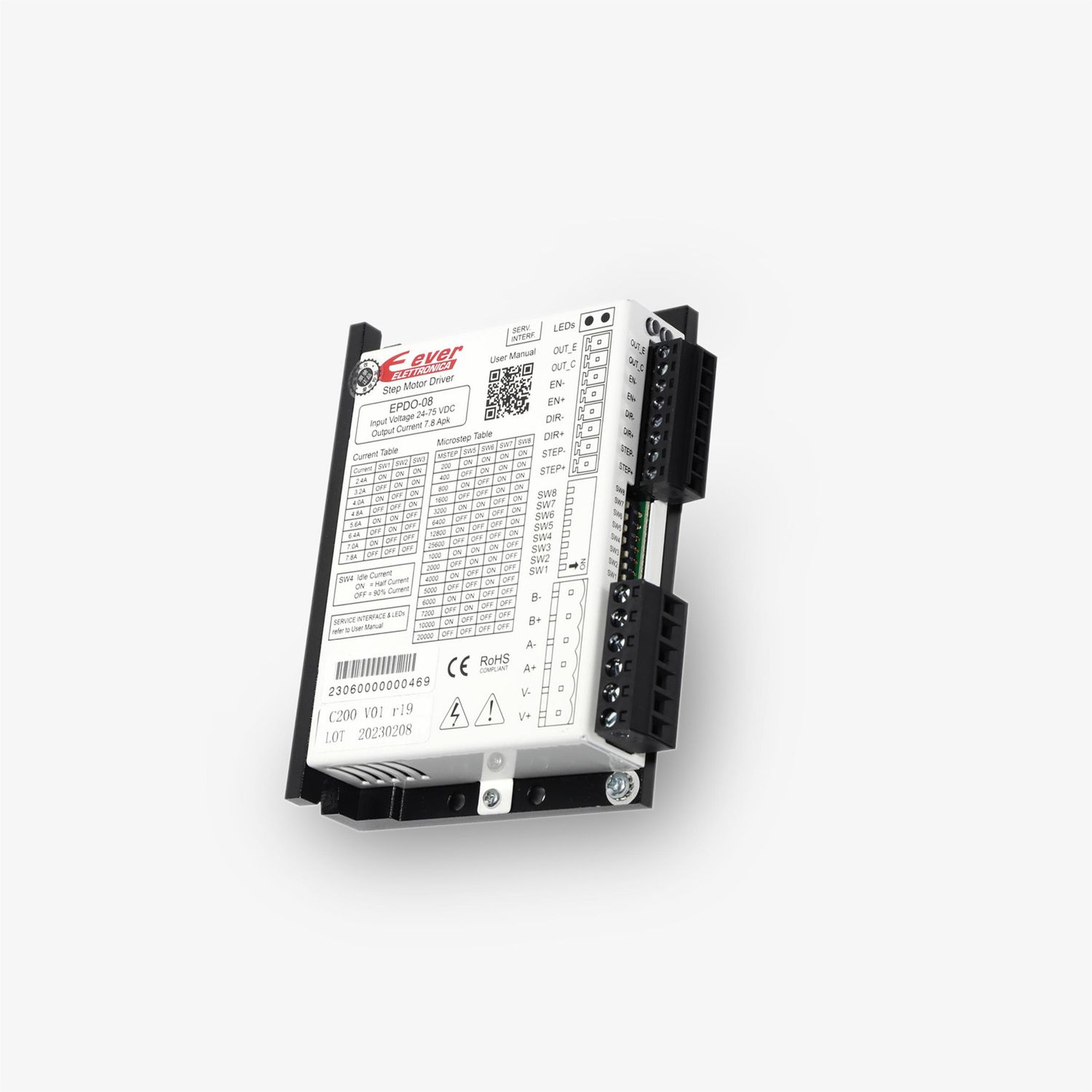 Clock &amp; Direction stepper motor drives up to 75 Vdc - 7.8 Apeak