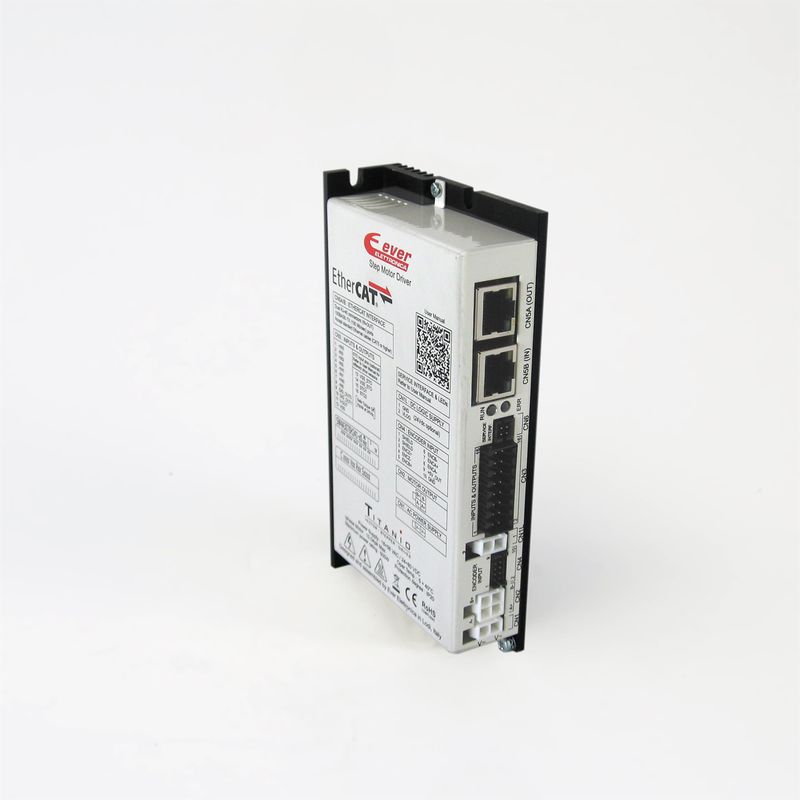 EtherCAT stepper motor drives in open or closed loop with absolute encoder input and up to 56 Vac 10.0 Apeak