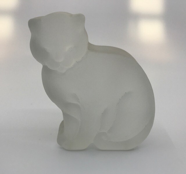 Vintage Frosted Crystal Cat