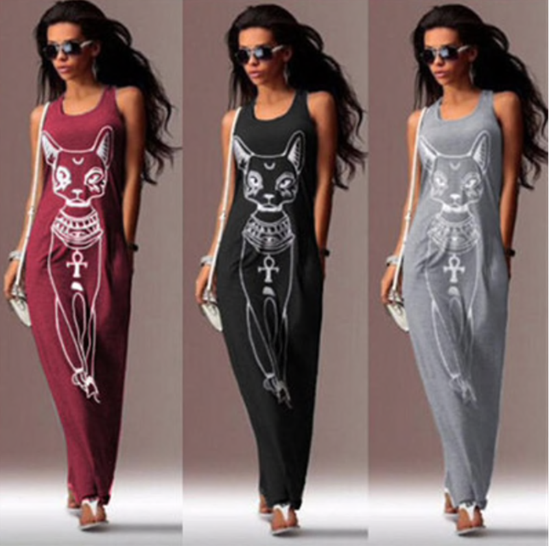 Egyptian Style Maxi Cat Dress