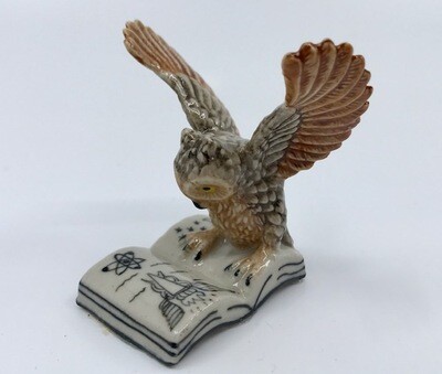 Book Owl Miniature Porcelain