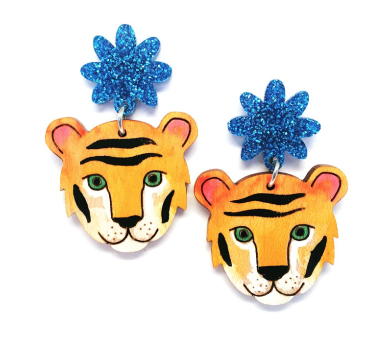 Tiger Earrings by Blossom and Cat
