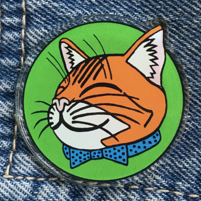 Orange Cat Nick Acrylic Pin By Jesse Irwin
