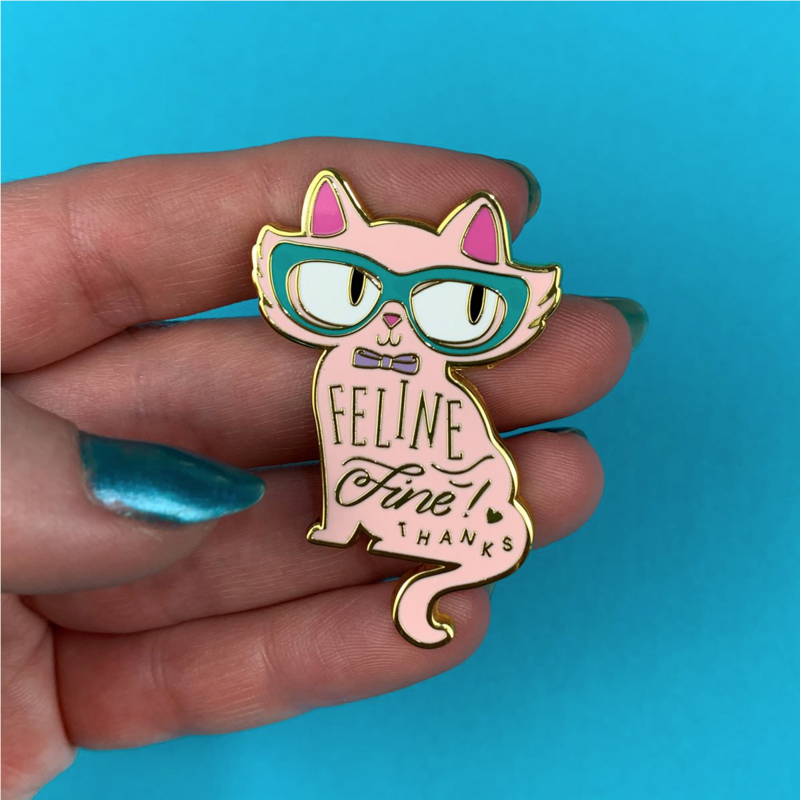 Feline Fine Enamel Pin by Erstwilder (pink)