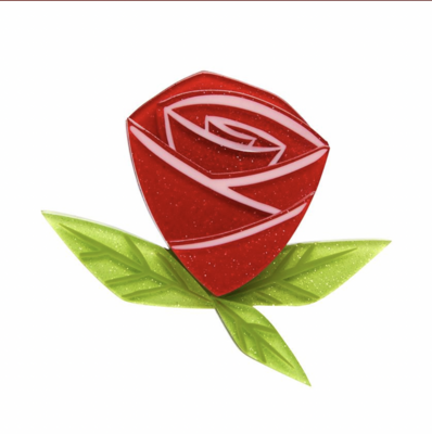 Painted Rose Brooch by Erstwilder